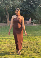Chocolate Brown Halter dress