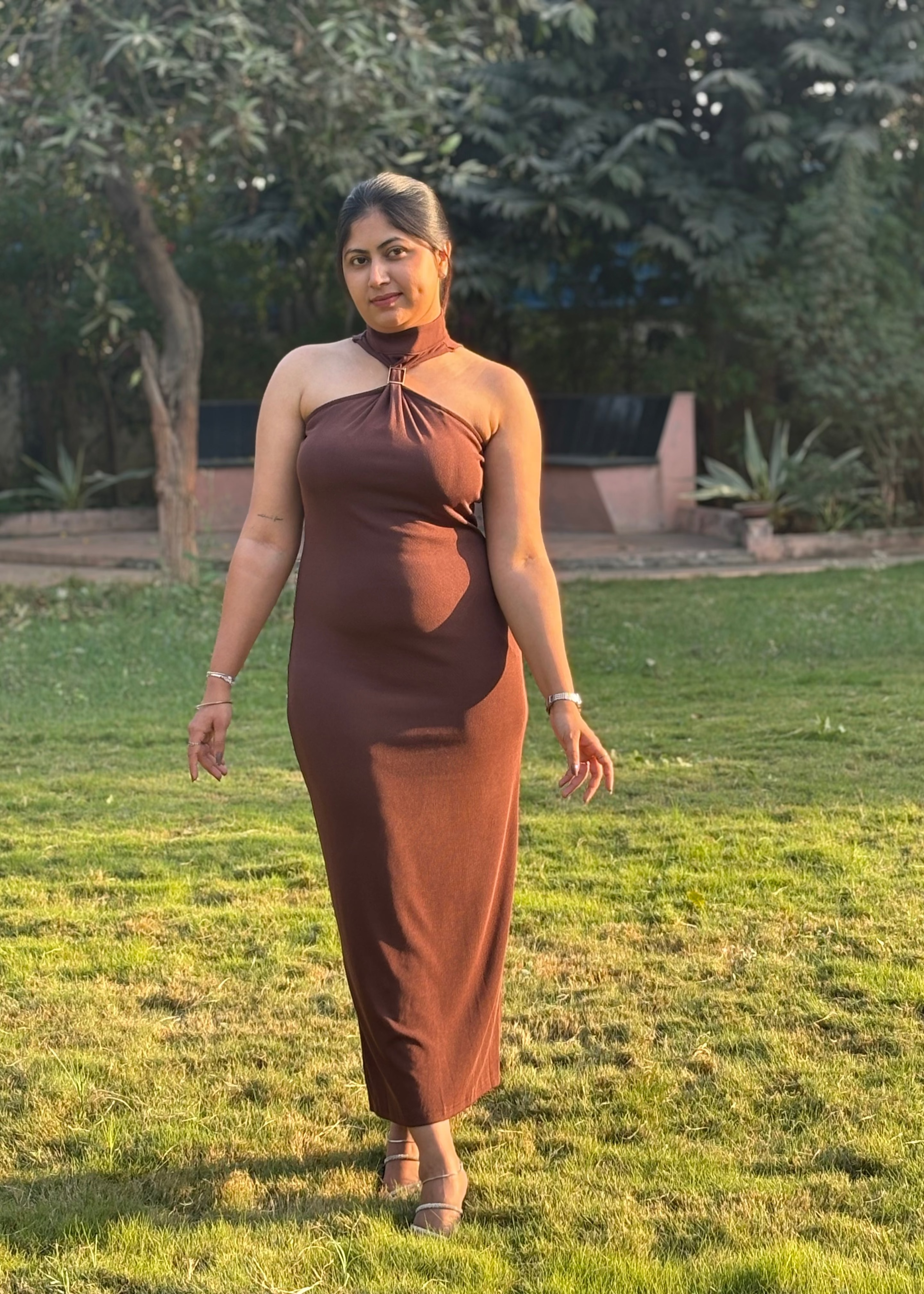 Chocolate Brown Halter dress
