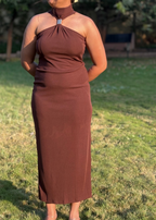 Chocolate Brown Halter dress