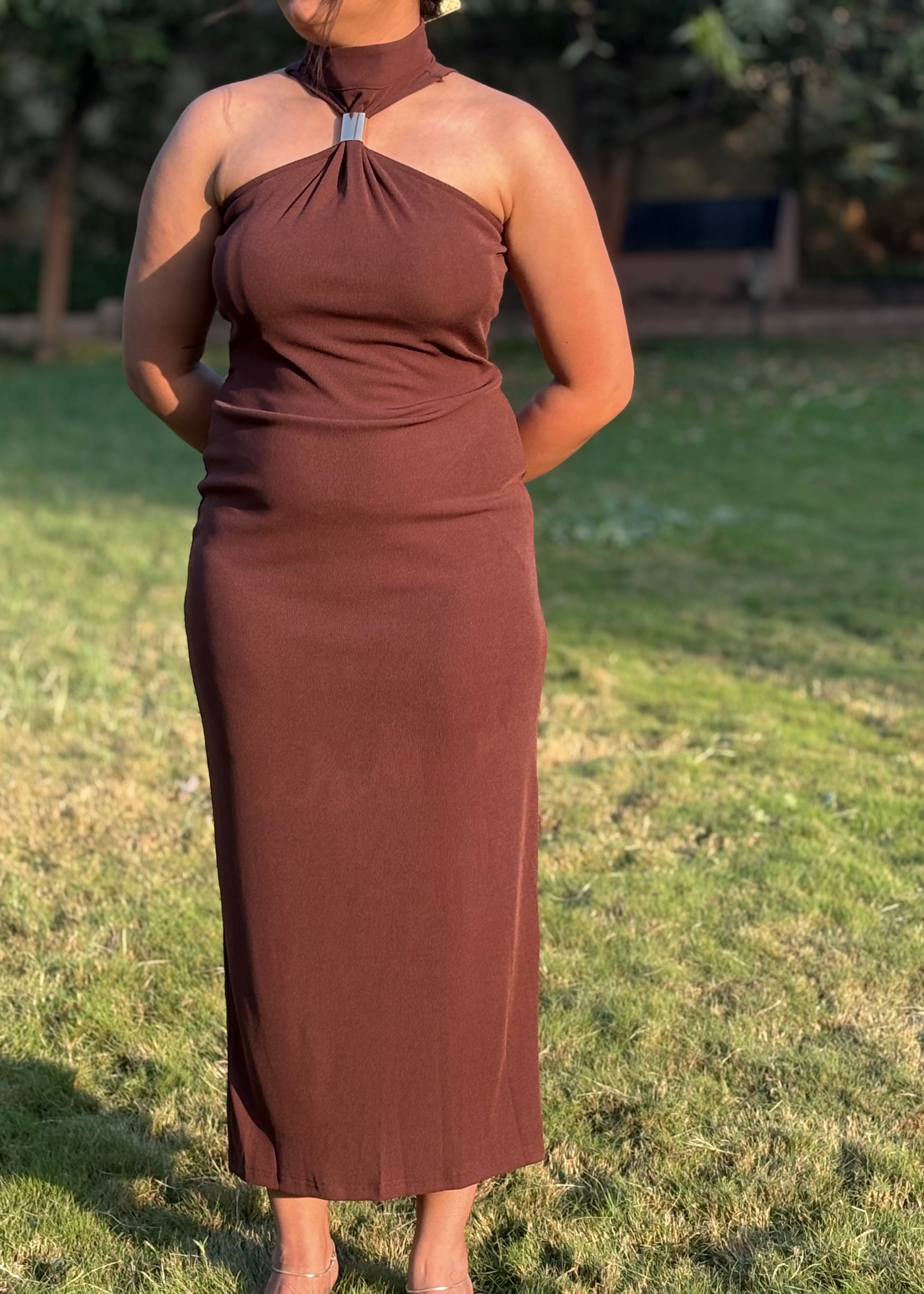 Chocolate Brown Halter dress