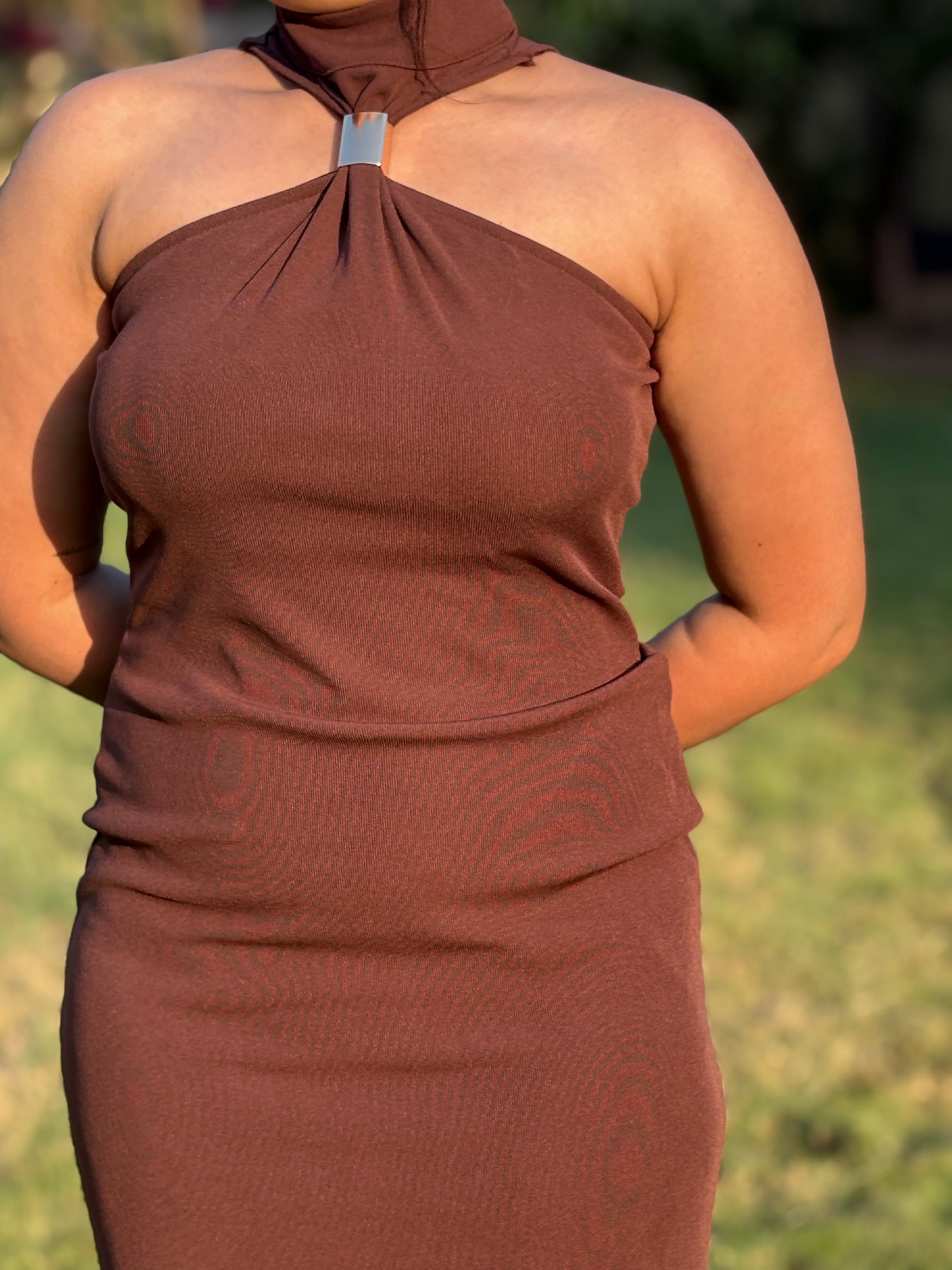 Chocolate Brown Halter dress