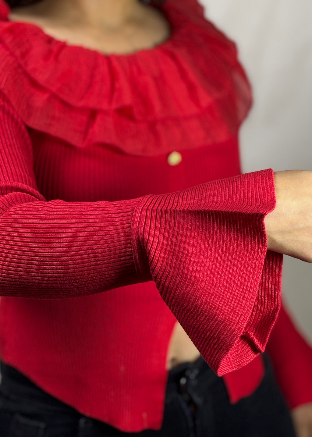 Lal-Pari Ruffle Top