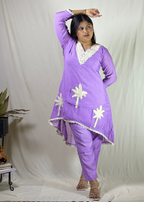 purple kurti set