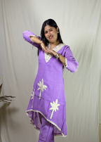 purple kurti set