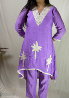 purple kurti set