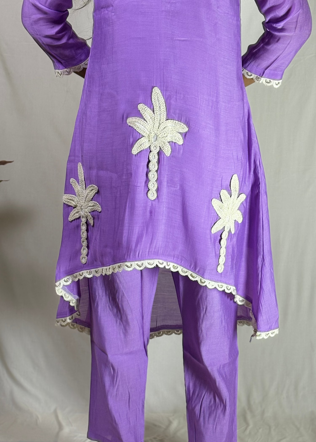 purple kurti set