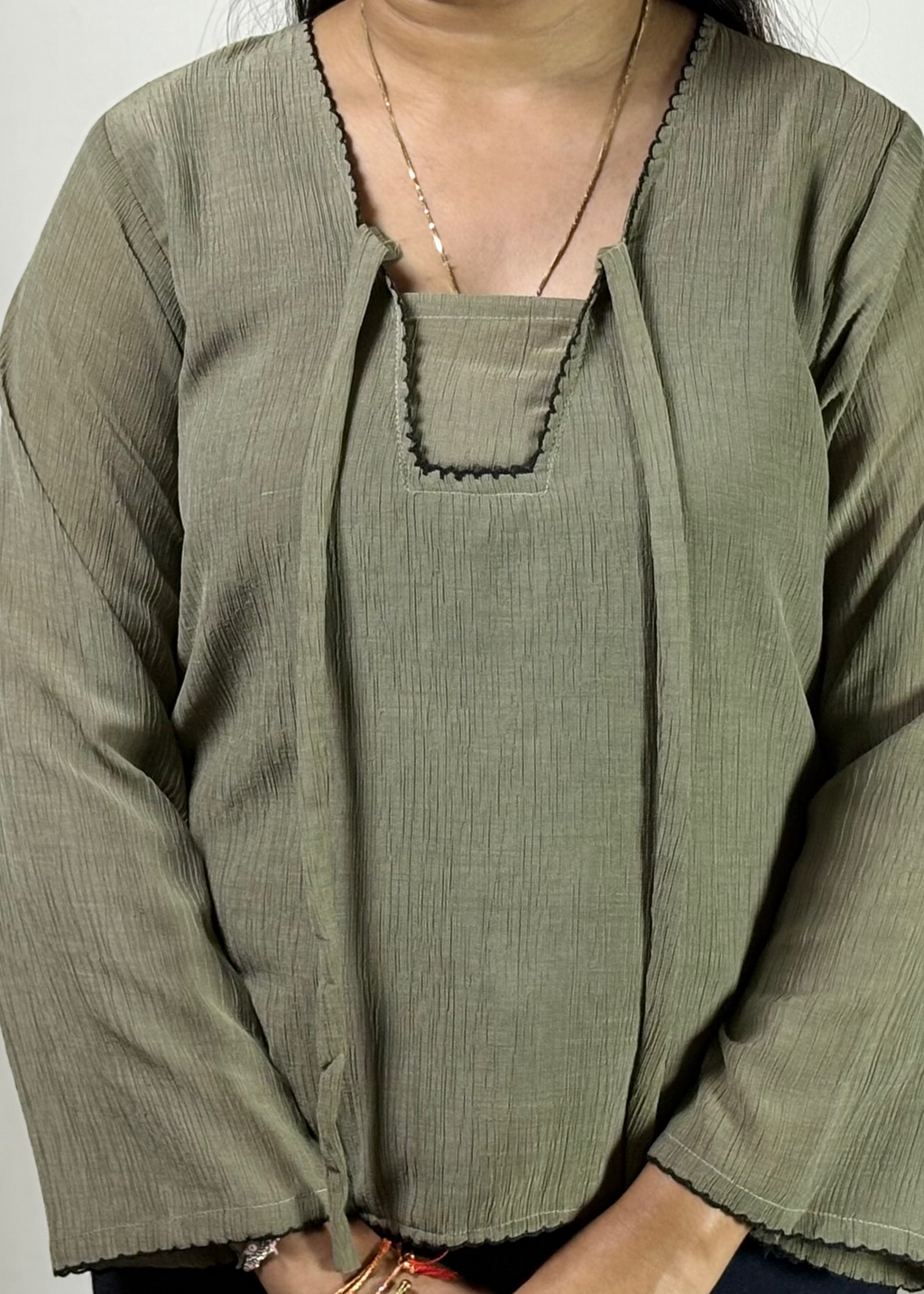 Soni-Sage Tie Top
